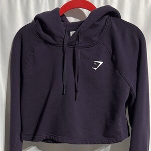Gymshark Purple fleece hooded crop women size s